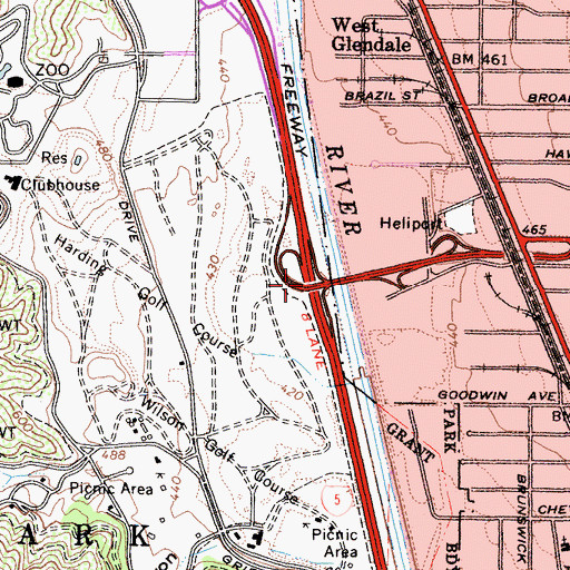 Topographic Map of Exit 142, CA