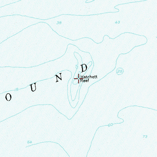 Topographic Map of Hatchett Reef, CT