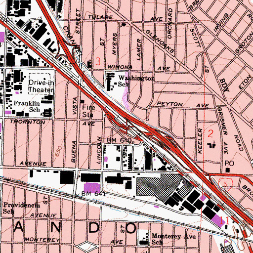 Topographic Map of Exit 147B, CA