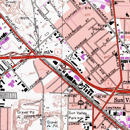 Topographic Map of Exit 151, CA