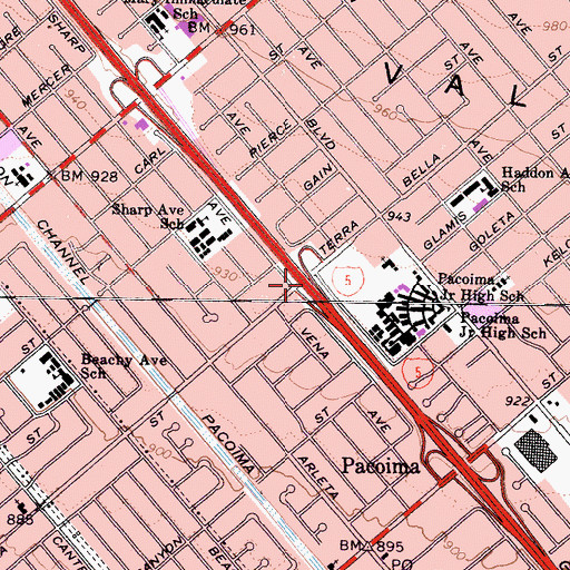 Topographic Map of Exit 155A, CA