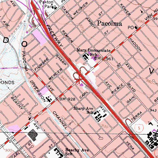 Topographic Map of Exit 155B, CA