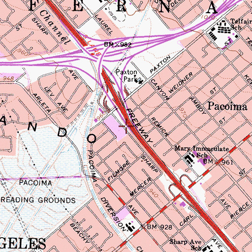 Topographic Map of Exit 156A, CA