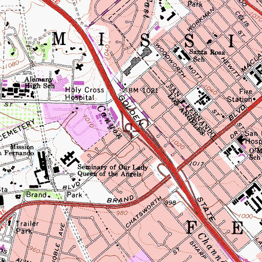 Topographic Map of Exit 157, CA