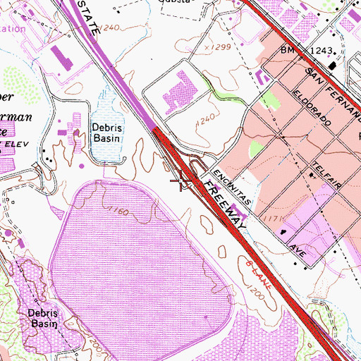 Topographic Map of Exit 159, CA