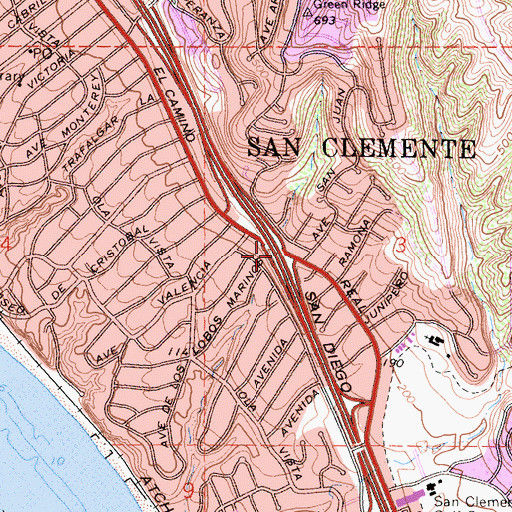 Topographic Map of Exit 74, CA