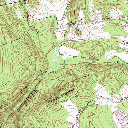 Topographic Map of Jeremy River, CT