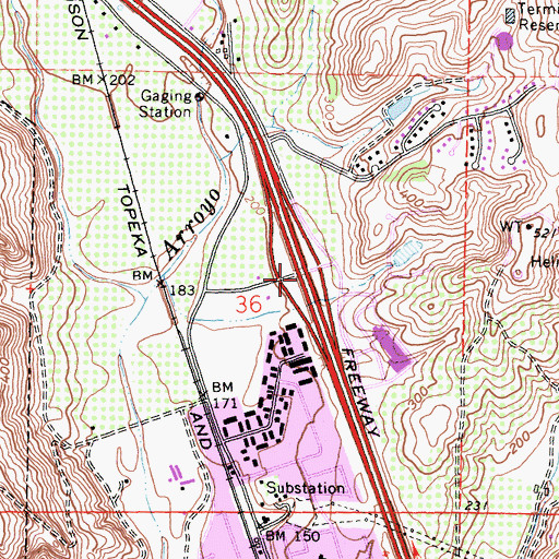 Topographic Map of Exit 83, CA