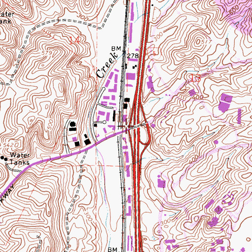 Topographic Map of Exit 86, CA