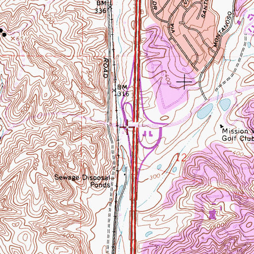 Topographic Map of Exit 88, CA