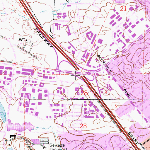 Topographic Map of Exit 92A, CA