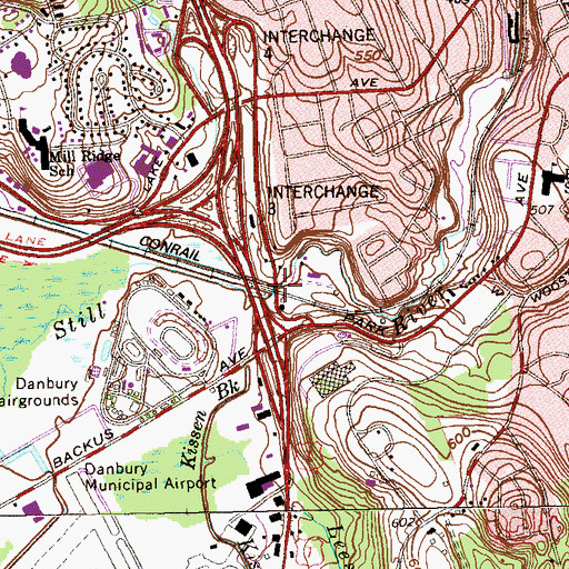 Topographic Map of Kissen Brook, CT