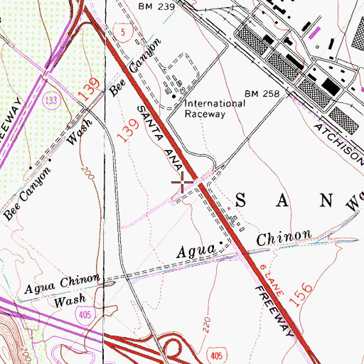 Topographic Map of Exit 94B, CA