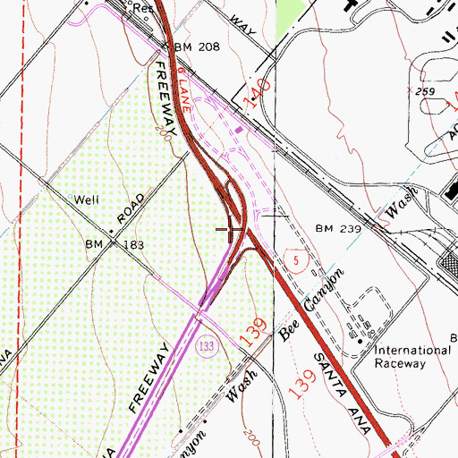 Topographic Map of Exit 95, CA