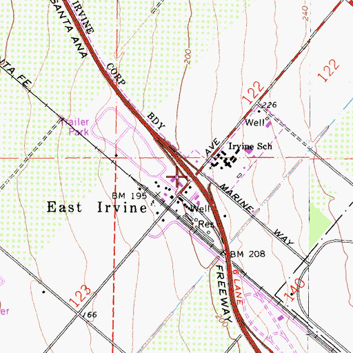 Topographic Map of Exit 96, CA