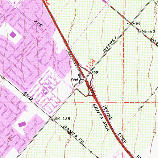 Topographic Map of Exit 97, CA