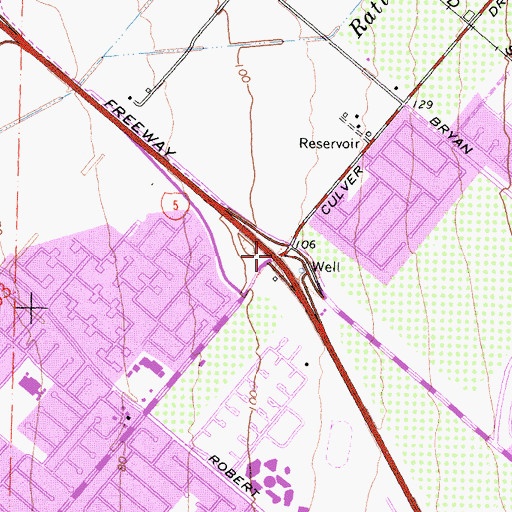 Topographic Map of Exit 99, CA