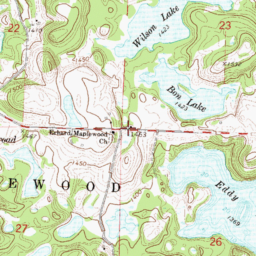 Topographic Map of School Number 145 (historical), MN