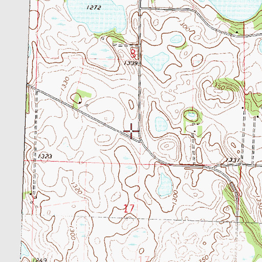 Topographic Map of School Number 214 (historical), MN