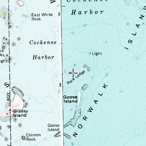 Topographic Map of Peck Ledge, CT