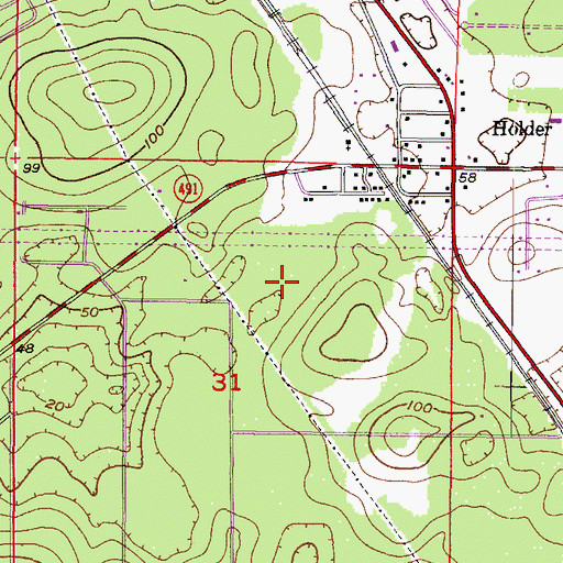 Topographic Map of Central Ridge District Park, FL