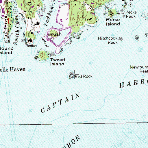 Topographic Map of Red Rock, CT