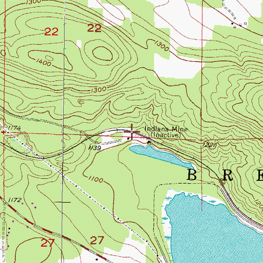 Topographic Map of Richardsburg Post Office (historical), MI