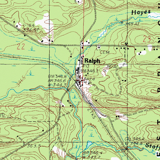 Topographic Map of Ralph Station (historical), MI