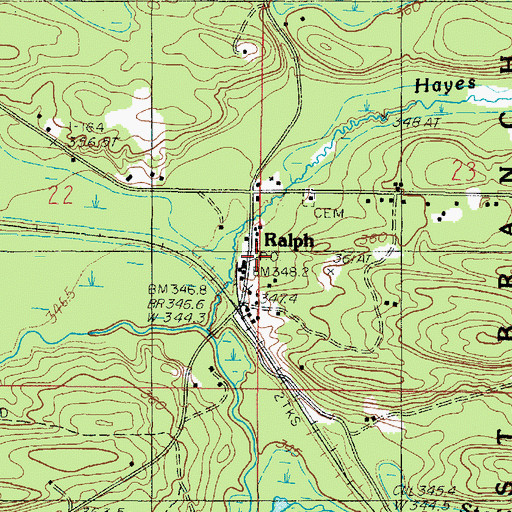 Topographic Map of Ralph Post Office (historical), MI