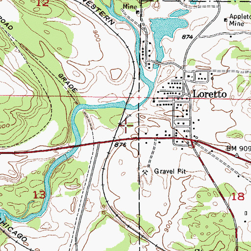 Topographic Map of Loretto Station (historical), MI