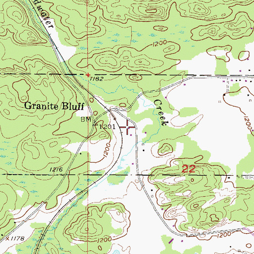 Topographic Map of Granite Bluff Station, MI