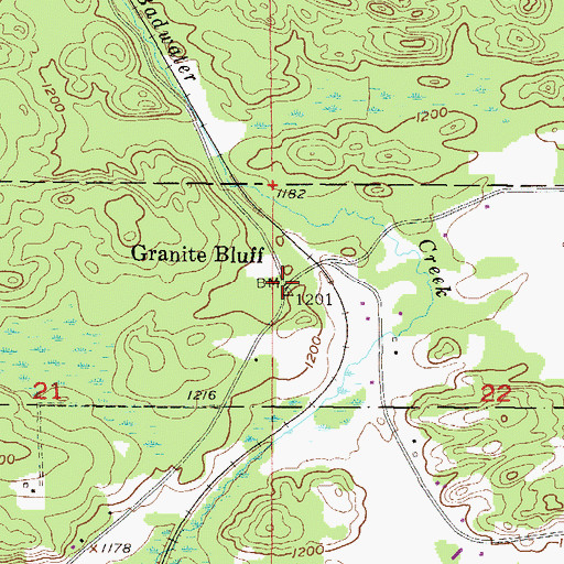 Topographic Map of Granite Bluff Post Office (historical), MI