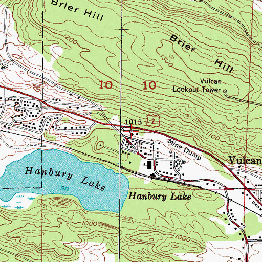 Topographic Map of Saint Barbara's Catholic Church, MI