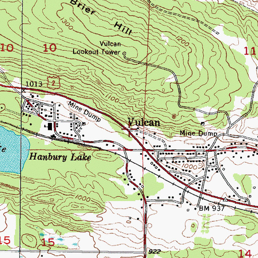 Topographic Map of Iron Mountain Iron Mine, MI
