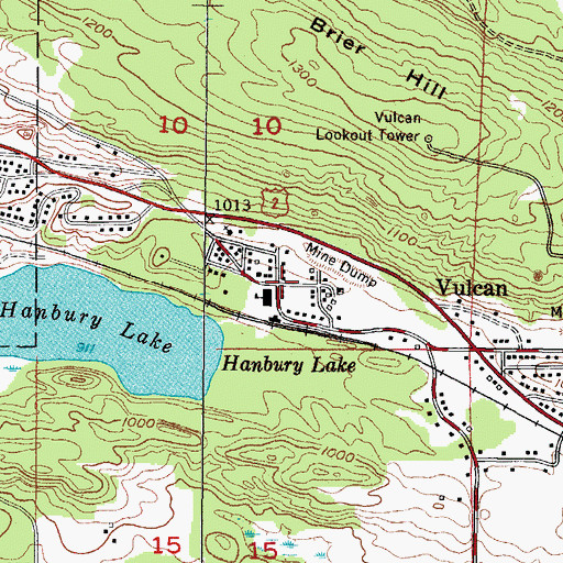 Topographic Map of Vulcan Post Office, MI