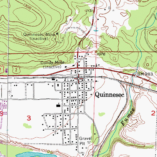 Topographic Map of Quinnesec Station, MI