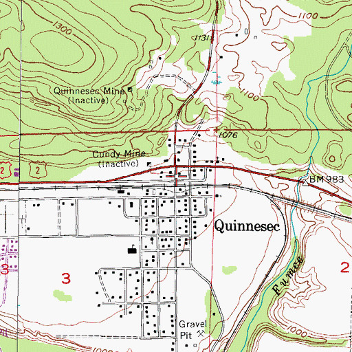 Topographic Map of Quinnesec Post Office, MI