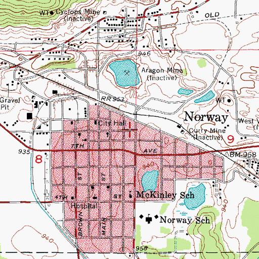 Topographic Map of Jake Menghini Museum, MI