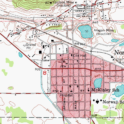 Topographic Map of Evangelical Covenant Church, MI