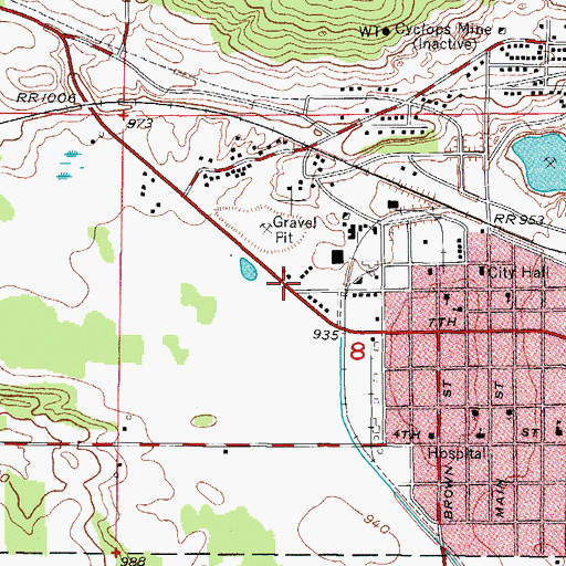Topographic Map of Family Health Center, MI