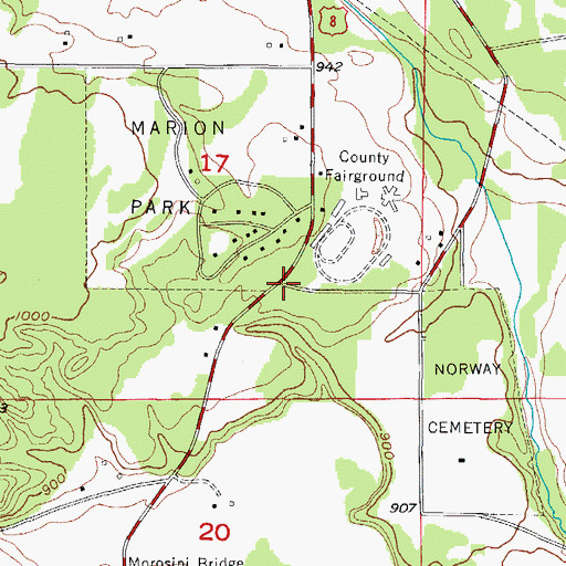 Topographic Map of Norway Medical Century, MI