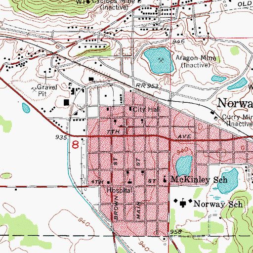 Topographic Map of Grace United Methodist Church, MI