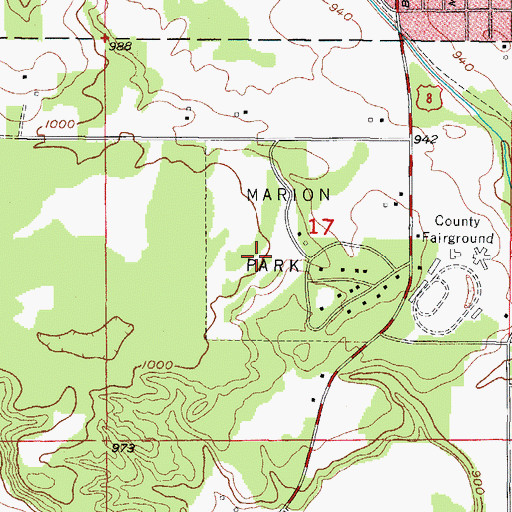 Topographic Map of Oak Crest Golf Course, MI