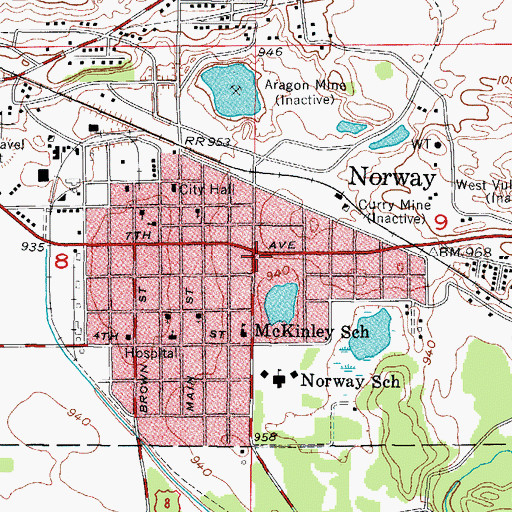 Topographic Map of Dickinson County Library, MI
