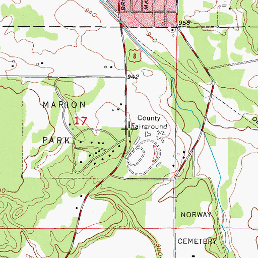 Topographic Map of Dickinson County Fairgrounds, MI