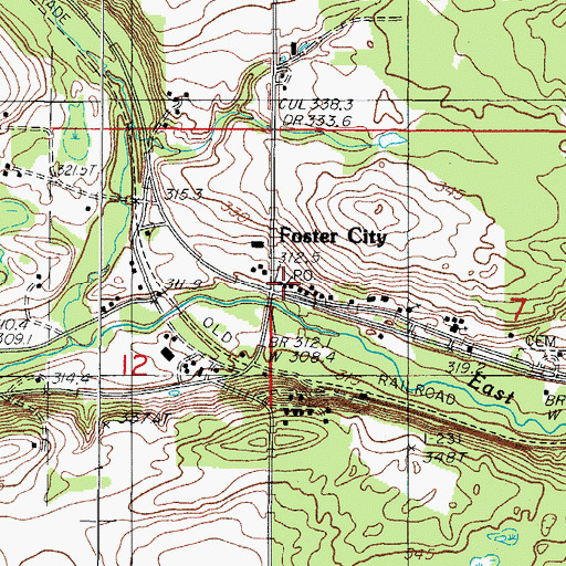 Topographic Map of Foster City Post Office, MI
