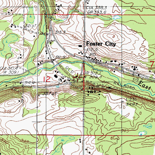 Topographic Map of Foster City Station (historical), MI