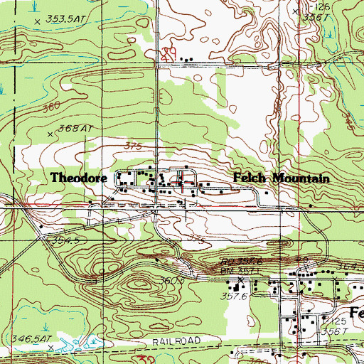 Topographic Map of Felch Mountain Bible Chapel, MI