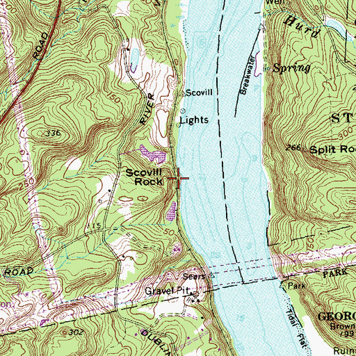 Topographic Map of Scovill Rock, CT