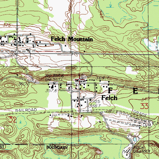 Topographic Map of Felch Post Office, MI